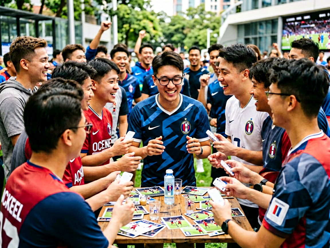 球迷在社区中热烈讨论赛事的场景